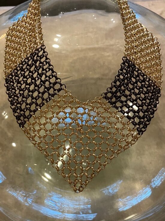 Elegant Gold and Bronze Chain Link Necklace - Picture 1 of 4